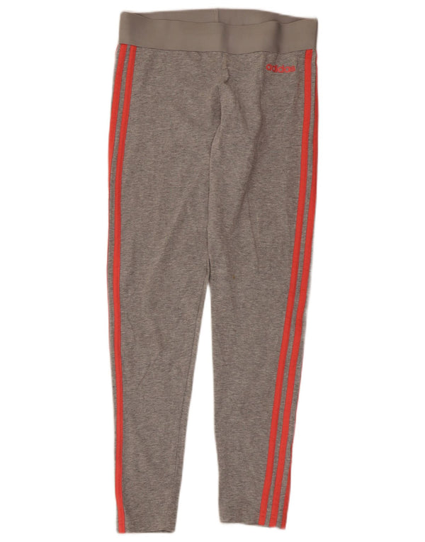 Adidas Womens Leggings UK 8/10 Small Grey Cotton