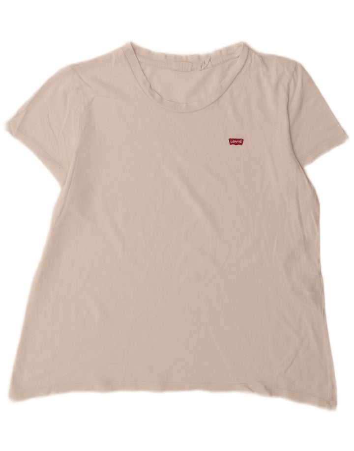 Levi's Womens T-Shirt Top UK 14 Medium White Cotton