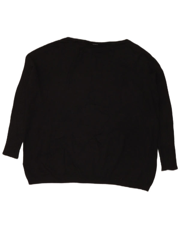 Liu Jo Womens Relaxed Fit Crew Neck Jumper Sweater UK 16 Large Black