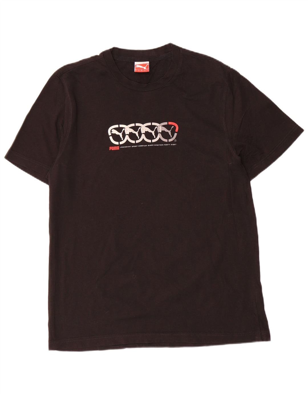 Puma Mens Graphic T-Shirt Top Large Black Cotton