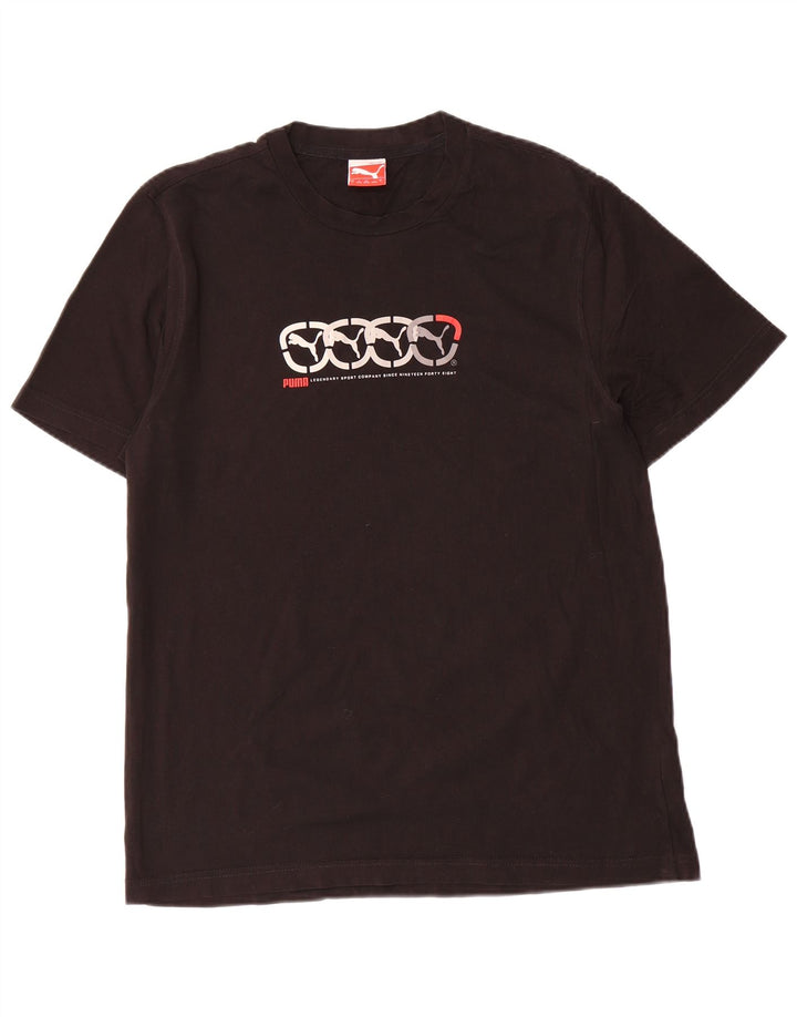 Puma Mens Graphic T-Shirt Top Large Black Cotton