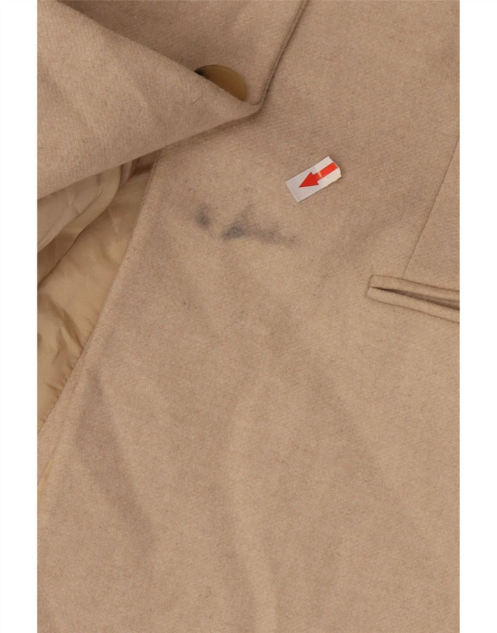 Massimo Dutti Womens 1 Button Blazer Jacket EU 36 XS Beige Wool