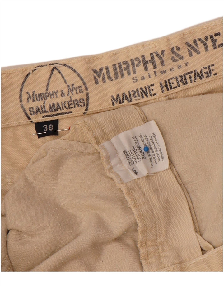 Murphy & Nye Mens Sailmakers Chino Shorts W38 XL Beige Cotton