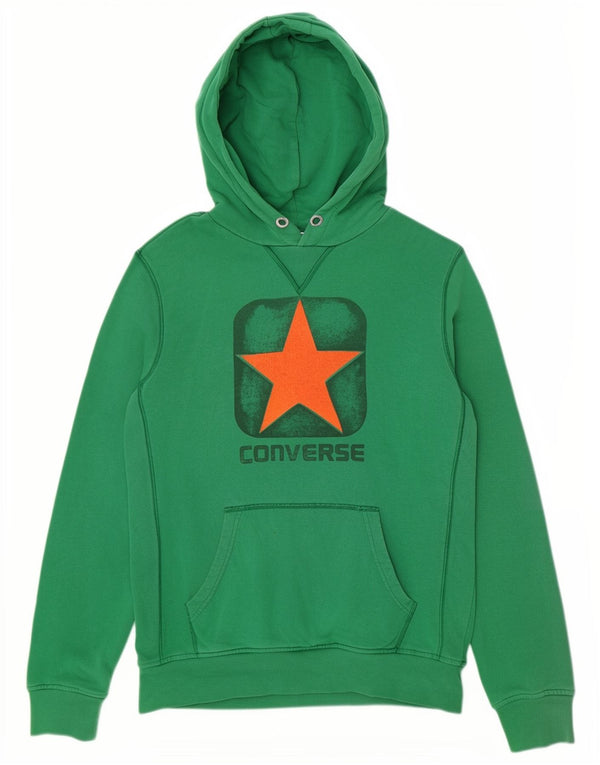 Converse Mens Graphic Hoodie Jumper Large Green Cotton