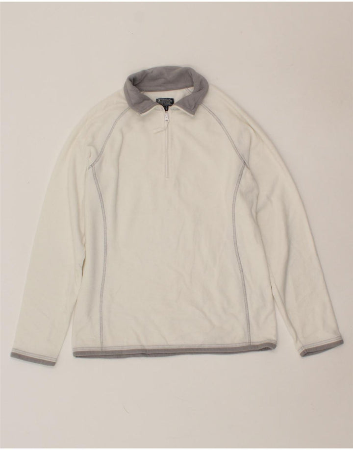 MOUNTAIN WAREHOUSE Womens Zip Neck Fleece Jumper UK 10 Small White Vintage Mountain Warehouse and Second-Hand Mountain Warehouse from Messina Hembry 