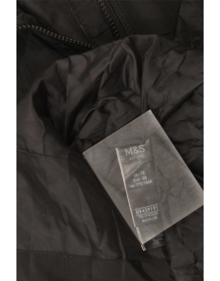 Marks & Spencer Womens Padded Coat UK 18 XL Black Polyester