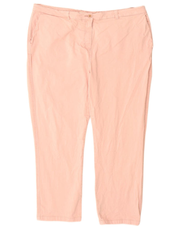 Joules Womens Straight Chino Trousers UK 20 2XL W40 L28 Pink Cotton