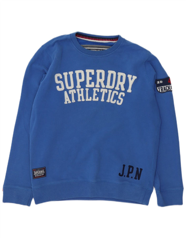 Superdry Mens Graphic Sweatshirt Jumper 2XL Blue Cotton