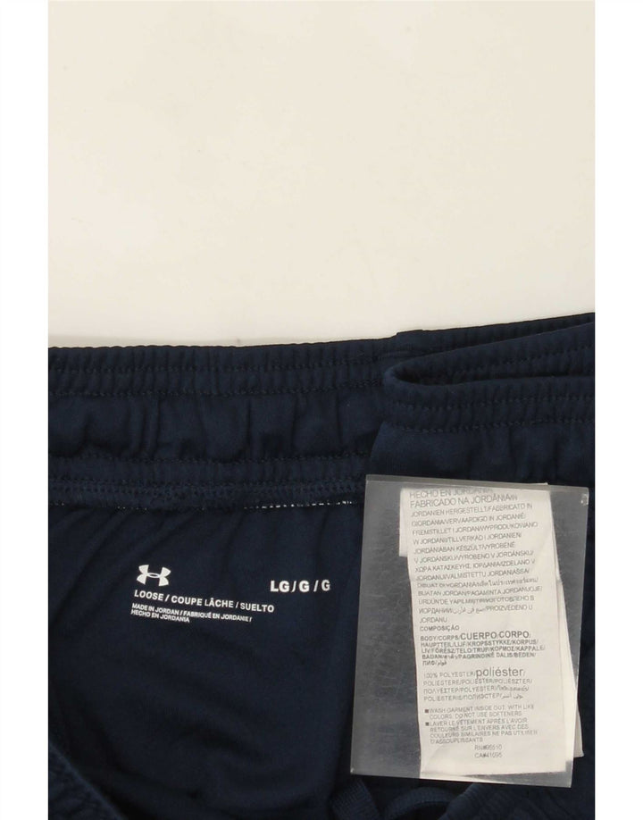 Under Armour Mens Graphic Sport Shorts Large Navy Blue Polyester