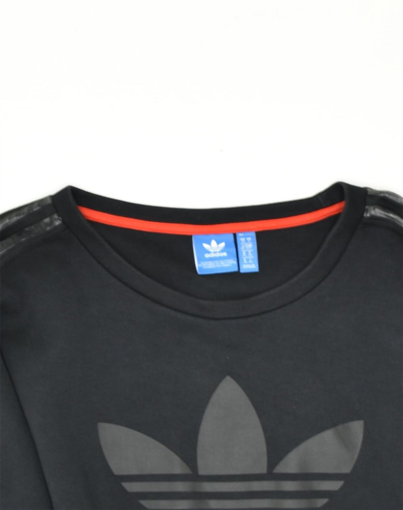 ADIDAS Womens Graphic Sweatshirt Jumper UK 10 Small  Black Cotton | Vintage Adidas | Thrift | Second-Hand Adidas | Used Clothing | Messina Hembry 