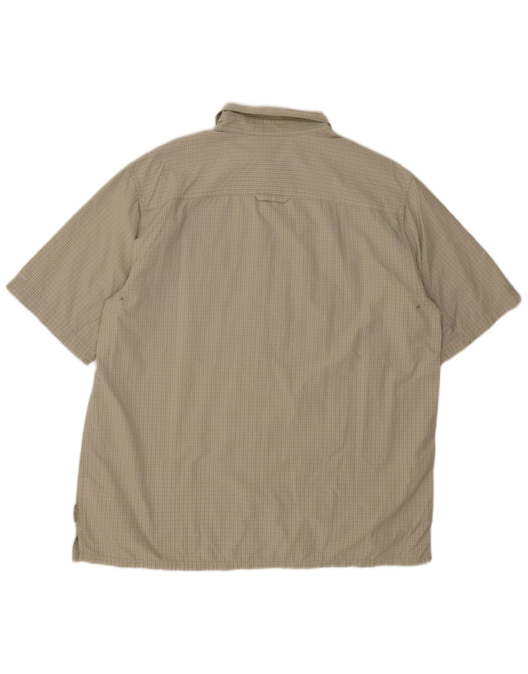 COLUMBIA Mens Titanium Short Sleeve Shirt XL Green Check Nylon