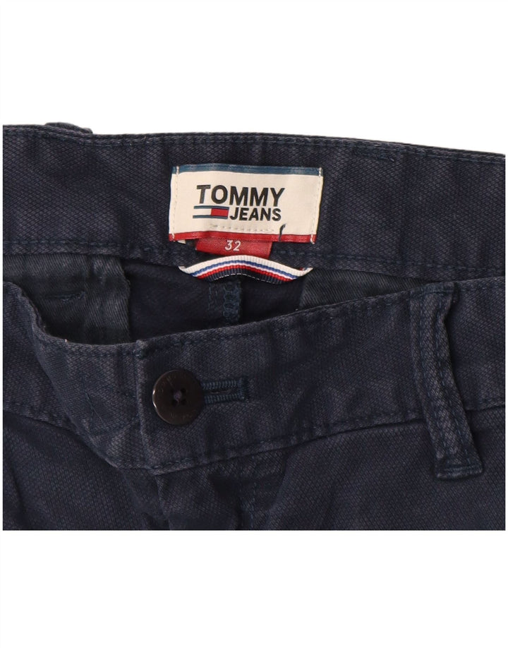 TOMMY HILFIGER Mens Chino Shorts W32 Medium Navy Blue Cotton