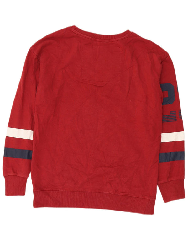 Superdry Mens Graphic Sweatshirt Jumper Small Red Colourblock Cotton