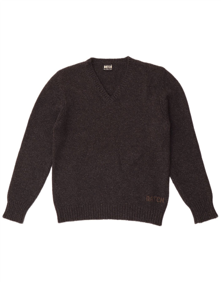 Datch Womens V-Neck Jumper Sweater UK 18 XL Grey Polyester