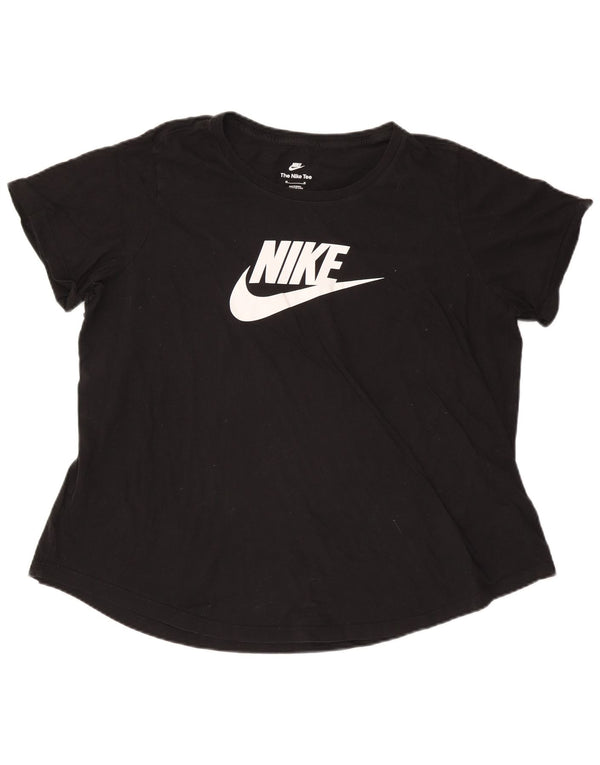 Nike Womens Graphic T-Shirt Top UK 20 2XL Black Cotton