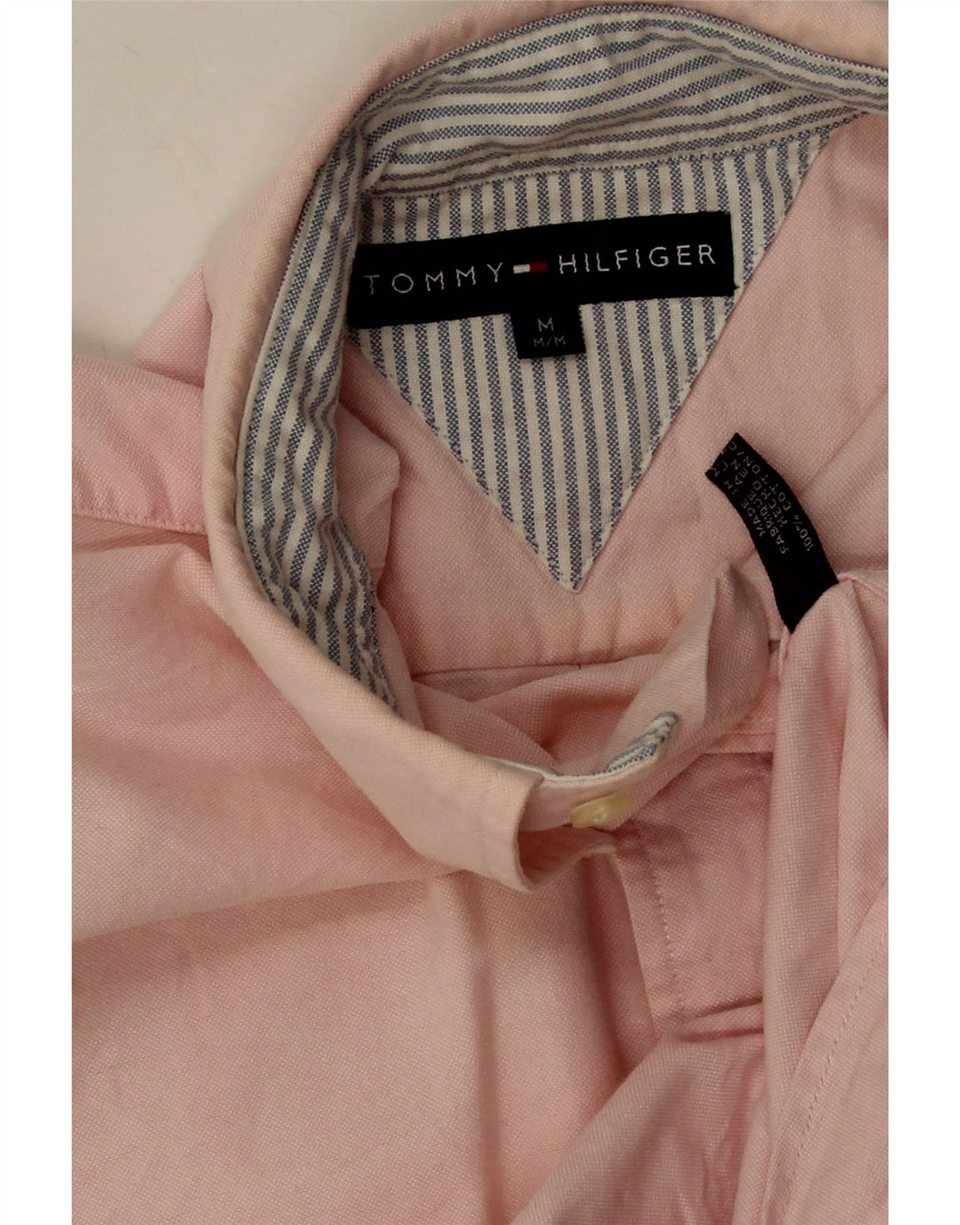 Tommy Hilfiger Mens Shirt Medium Pink Cotton