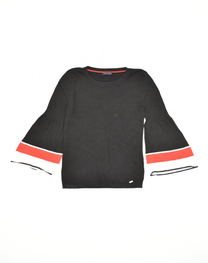 TOMMY HILFIGER Womens Crew Neck Jumper Sweater UK 10 Small Black Cotton | Vintage Tommy Hilfiger | Thrift | Second-Hand Tommy Hilfiger | Used Clothing | Messina Hembry 