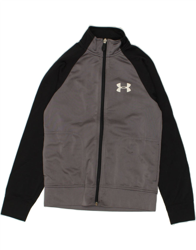 UNDER ARMOUR Boys Graphic Tracksuit Top Jacket 9-10 Years Small Grey | Vintage Under Armour | Thrift | Second-Hand Under Armour | Used Clothing | Messina Hembry 