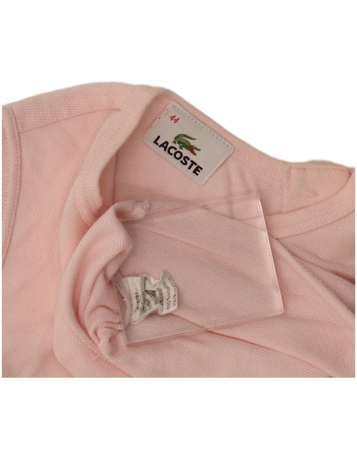 Lacoste Womens Crop Vest Top Size 44 Large Pink Cotton