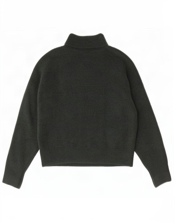 Zara Womens Roll Neck Jumper Sweater UK 16 Large Green Acrylic