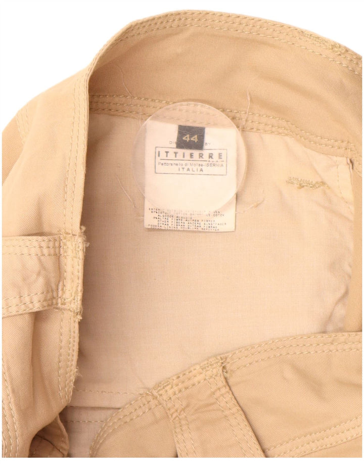 JUST CAVALLI Womens Cargo Capri Trousers IT 44 Medium W30  Beige Cotton