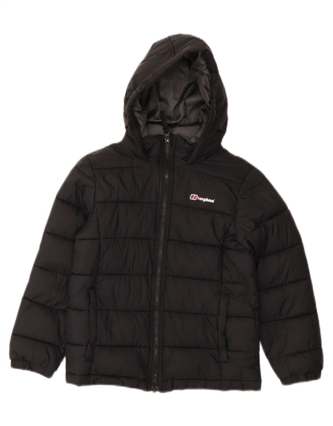 BERGHAUS Boys Hooded Padded Jacket 7-8 Years Black Polyamide