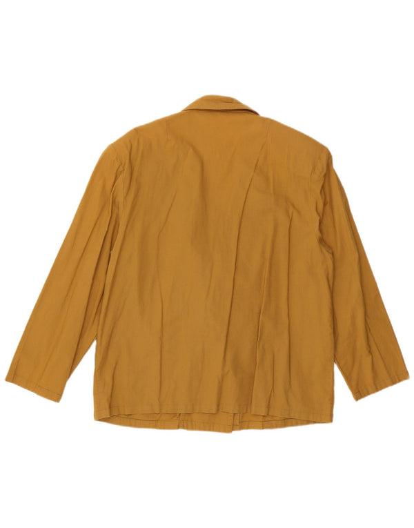 C & A Womens Double Breasted Blazer Jacket EU 44 XL Yellow Cotton