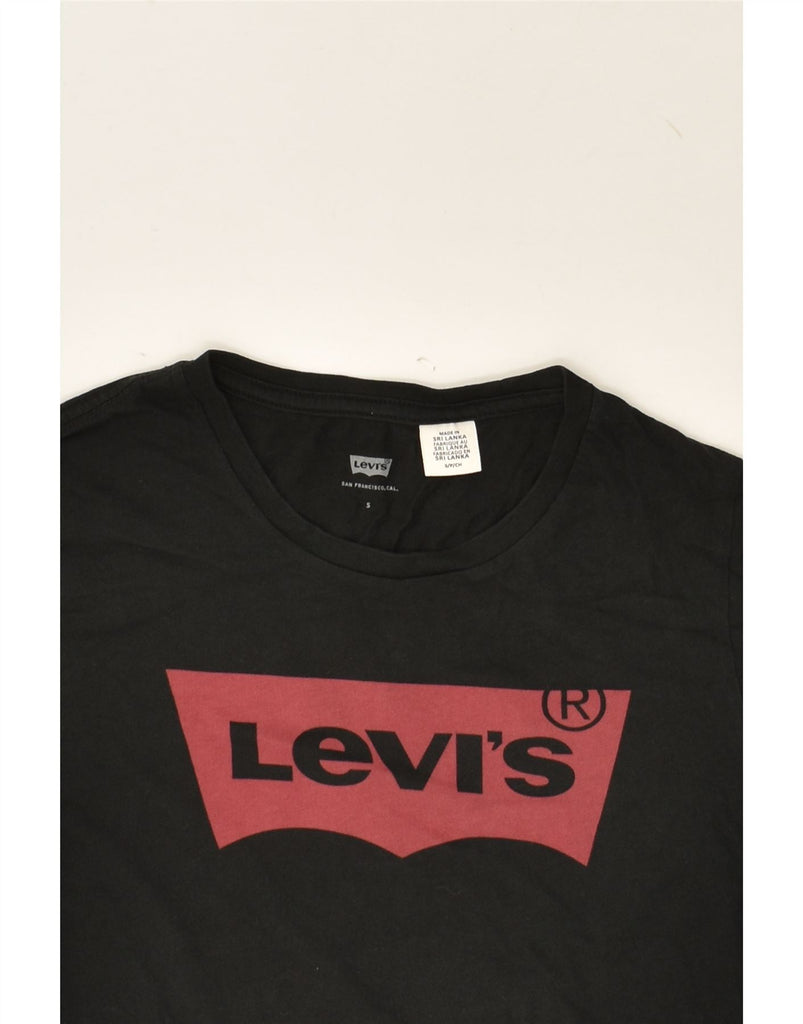 LEVI'S Womens Graphic T-Shirt Top UK 8 Small Black Cotton | Vintage Levi's | Thrift | Second-Hand Levi's | Used Clothing | Messina Hembry 