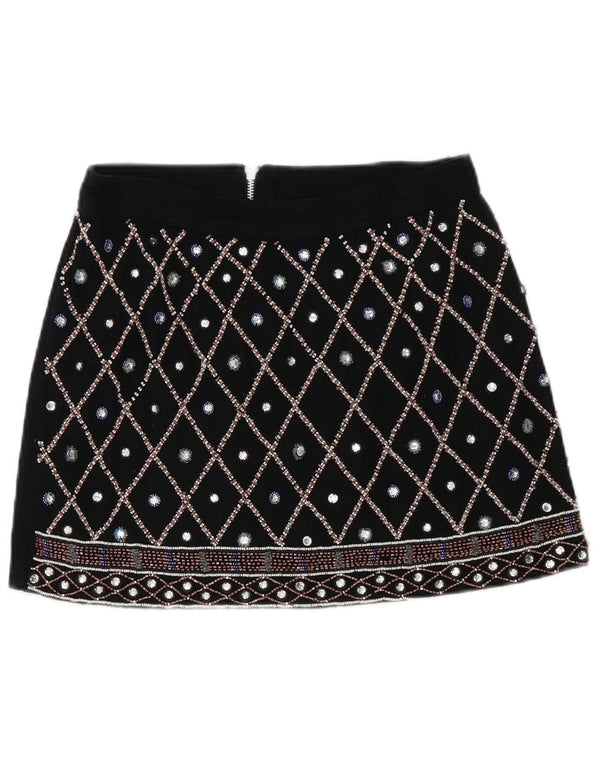 Guess Womens Mini Skirt US 2 XS W28 Black Geometric Cotton