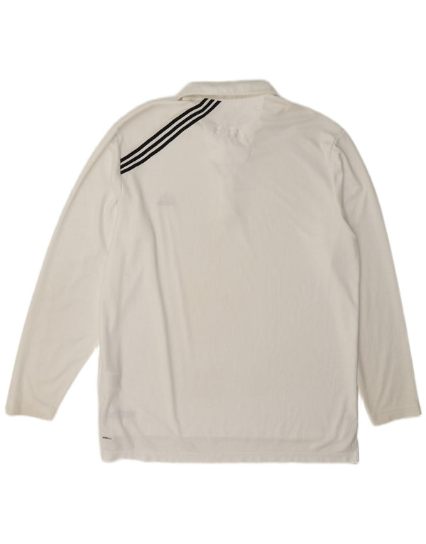 Adidas Mens Climalite Long Sleeve Polo Shirt XL White Polyester