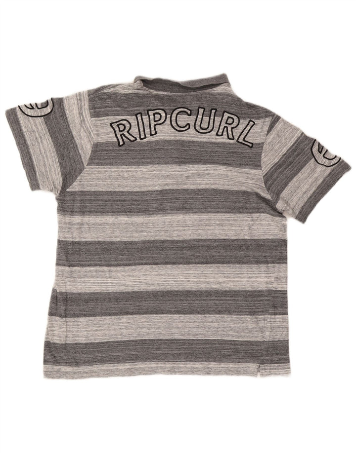 Rip Curl Mens Graphic Polo Shirt Medium Grey Striped Cotton