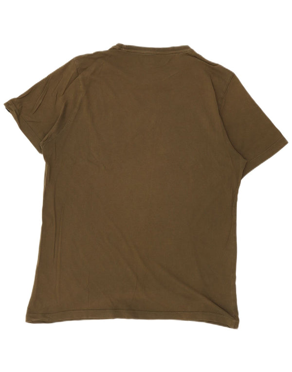 PUMA Mens Graphic T-Shirt Top Large Khaki Cotton