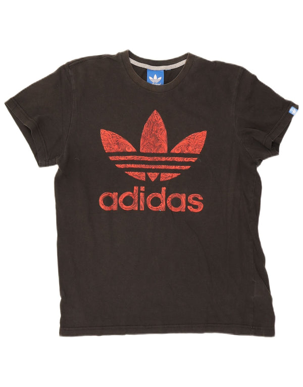 Adidas Mens Graphic T-Shirt Top Large Grey Cotton