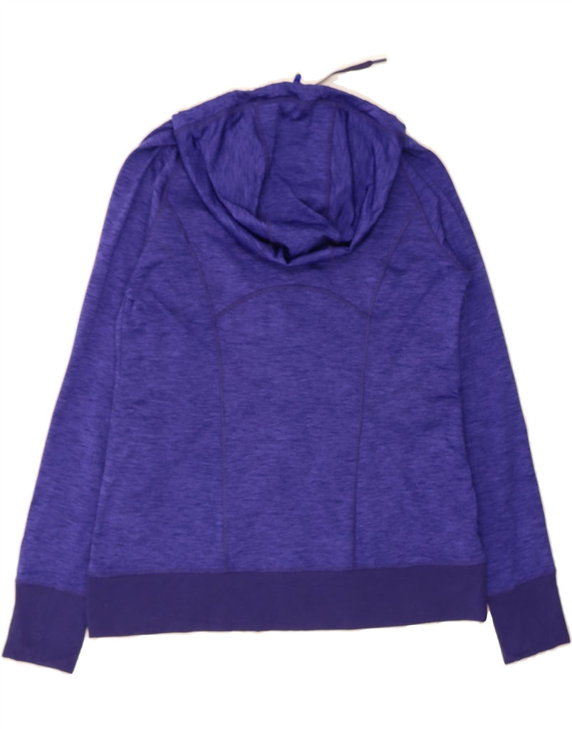 EDDIE BAUER Womens Zip Hoodie Sweater UK 16 Large Purple Flecked Polyester Vintage Eddie Bauer and Second-Hand Eddie Bauer from Messina Hembry 