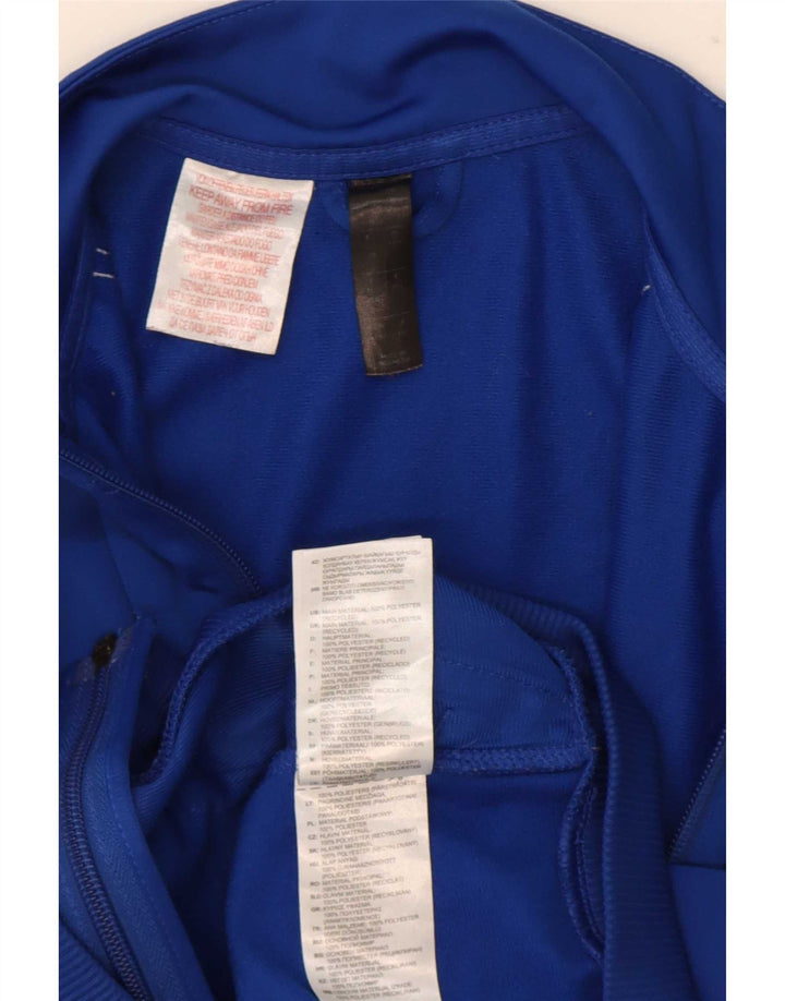 Adidas Boys Tracksuit Top Jacket 11-12 Years Blue Polyester