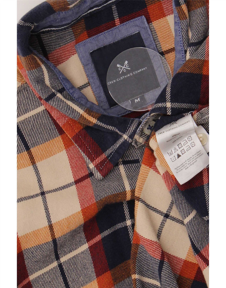 Crew Clothing Mens Flannel Shirt Medium Navy Blue Check Cotton