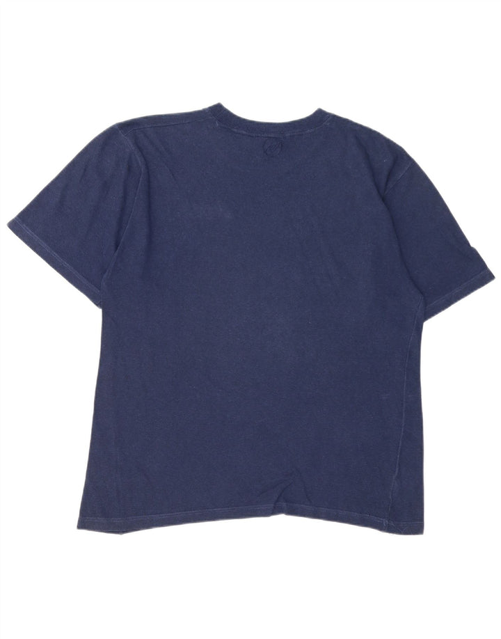 Asics Mens T-Shirt Top Medium Navy Blue Cotton