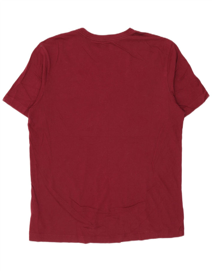 NIKE Mens Graphic T-Shirt Top Medium Burgundy Cotton