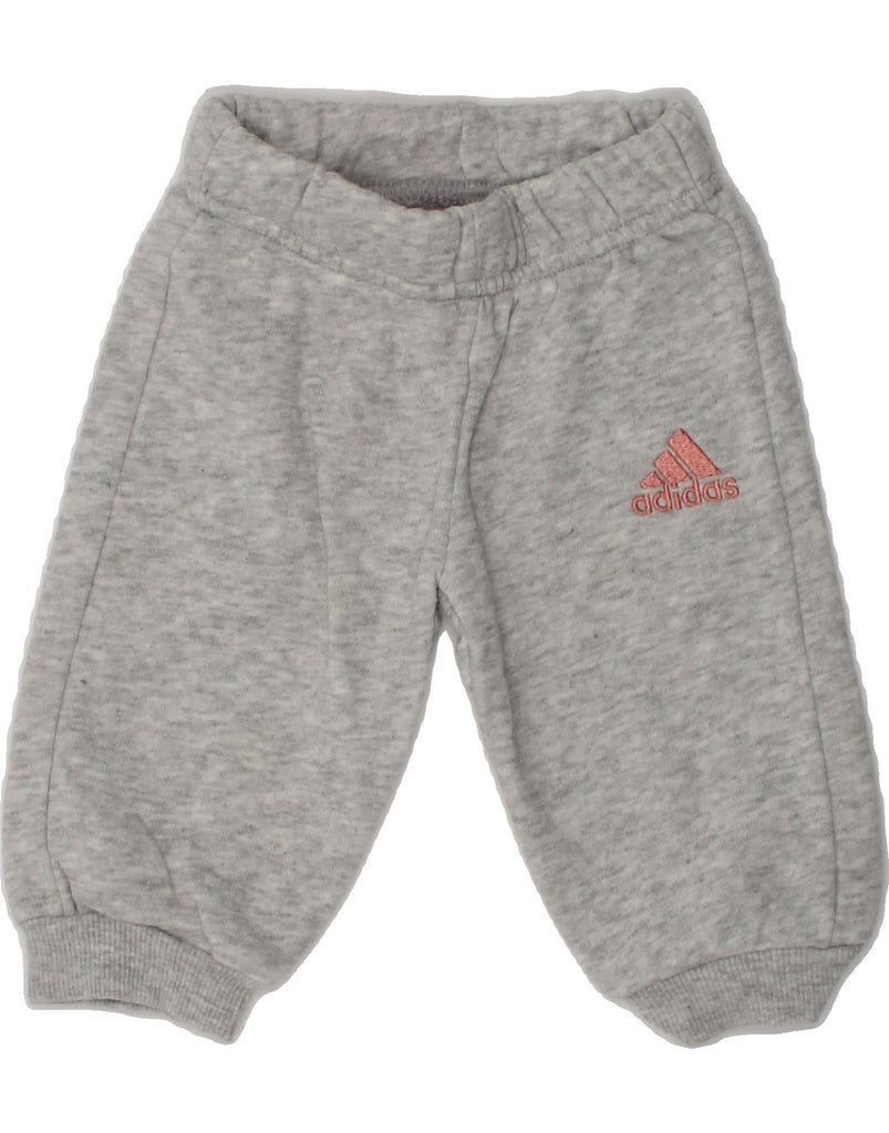 ADIDAS Baby Boys Joggers Tracksuit Trousers 0-3 Months Grey Cotton | Vintage Adidas | Thrift | Second-Hand Adidas | Used Clothing | Messina Hembry 