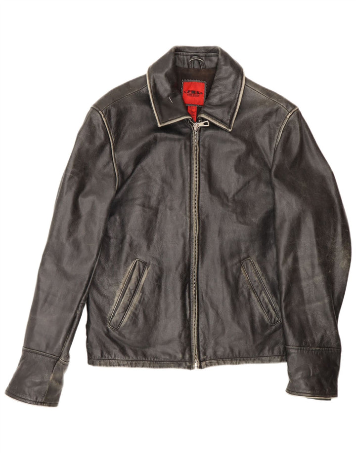 Bomb Boogie Womens Leather Jacket UK 14 Medium Black Leather