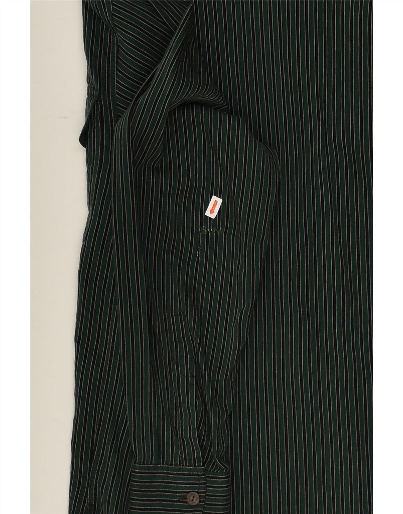 TRUSSARDI Mens Shirt Small Green Striped | Vintage Trussardi | Thrift | Second-Hand Trussardi | Used Clothing | Messina Hembry 