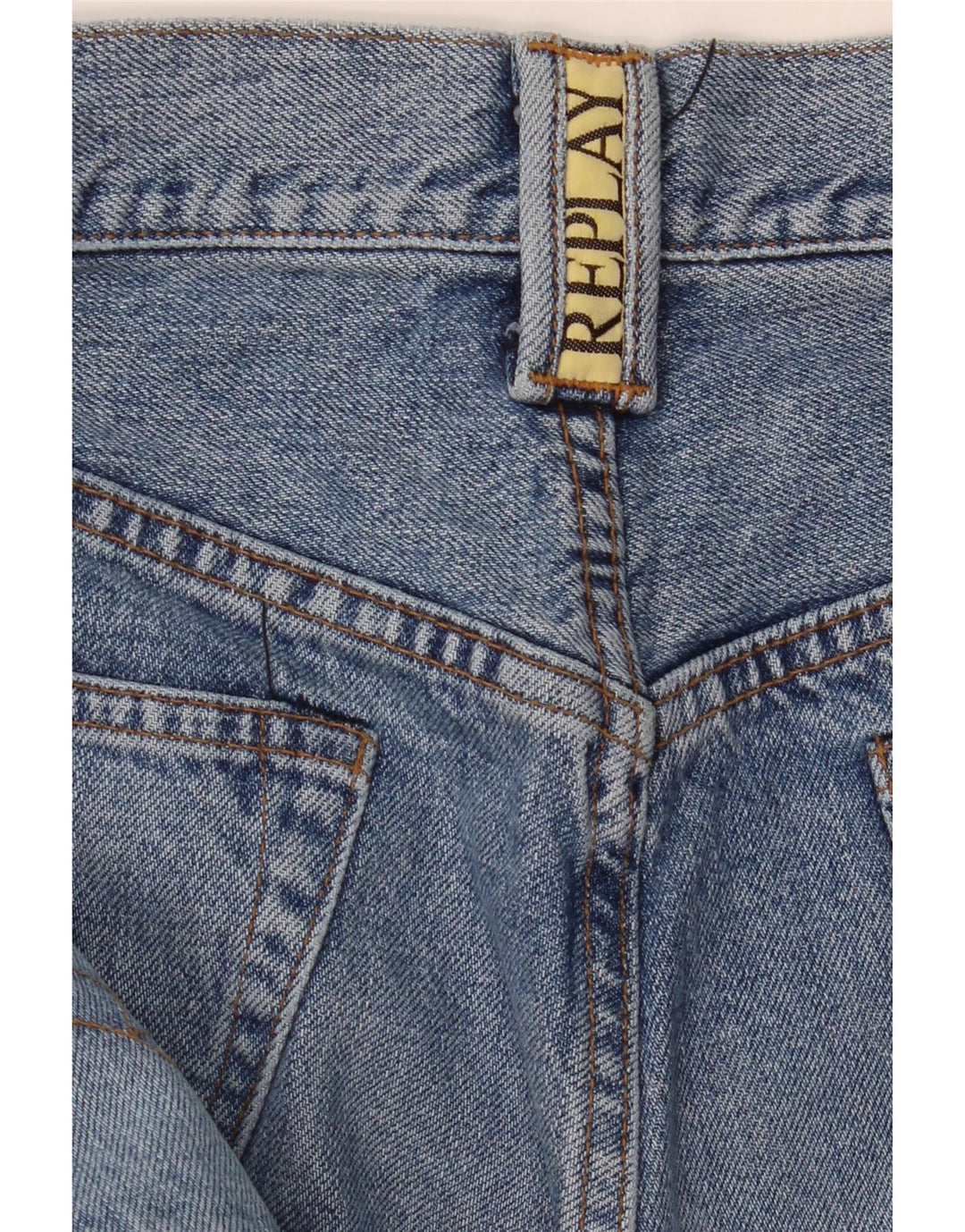 Replay Mens Straight Jeans W33 L35 Blue Cotton