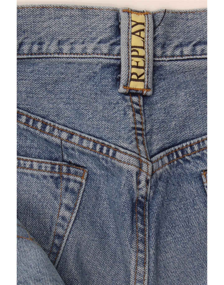 Replay Mens Straight Jeans W33 L35 Blue Cotton
