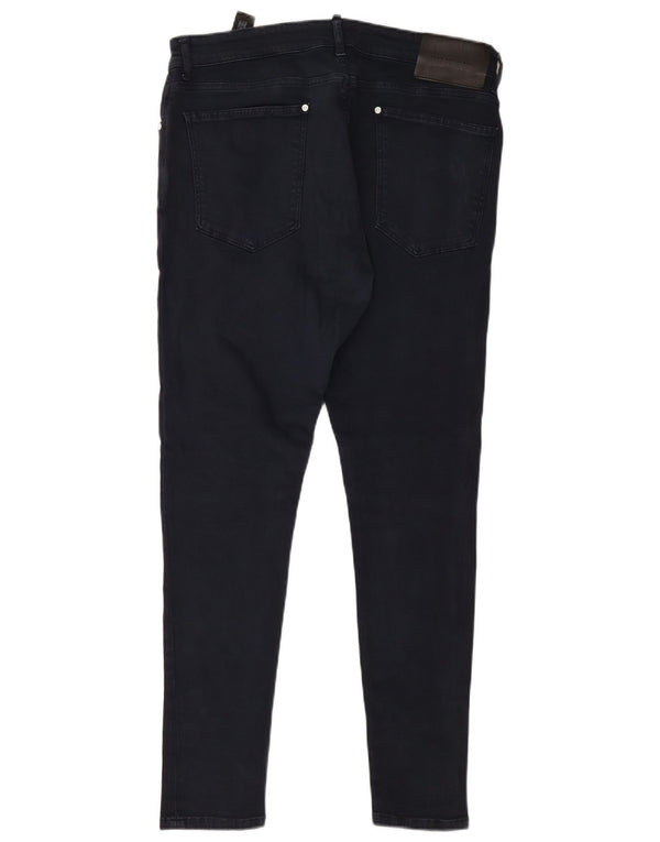 Zara Mens Skinny Jeans EU 46 XL W36 L28 Navy Blue Cotton