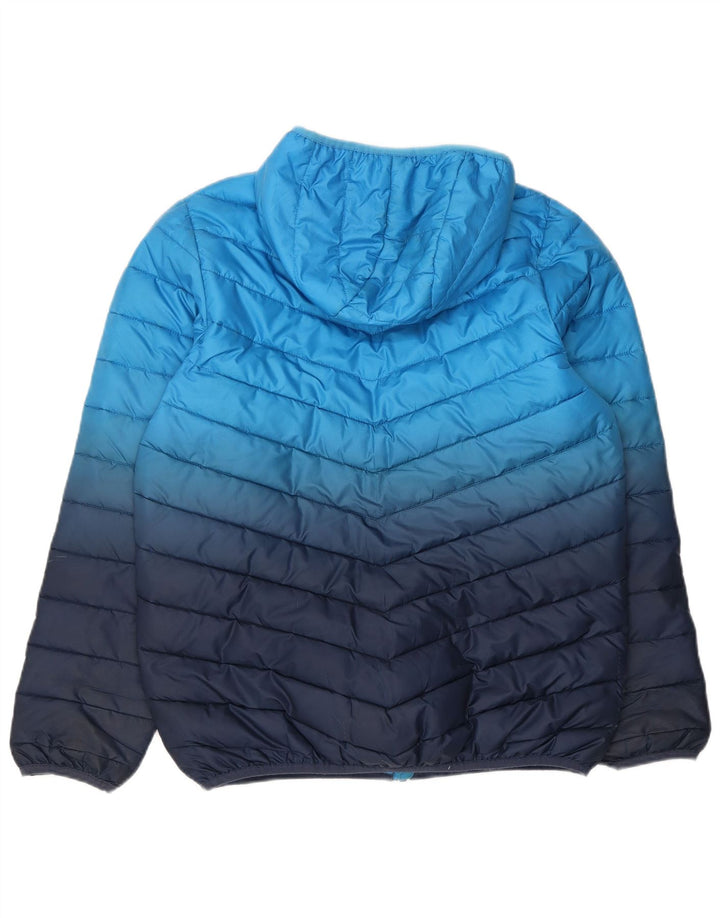 Ellesse Boys Hooded Padded Jacket 13-14 Years Blue Colourblock Polyester