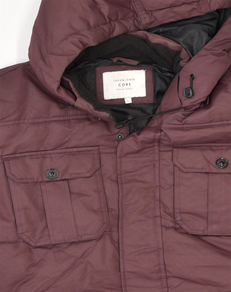 JACK & JONES Mens Hooded Padded Jacket UK 40 Large Brown Polyamide | Vintage Jack & Jones | Thrift | Second-Hand Jack & Jones | Used Clothing | Messina Hembry 