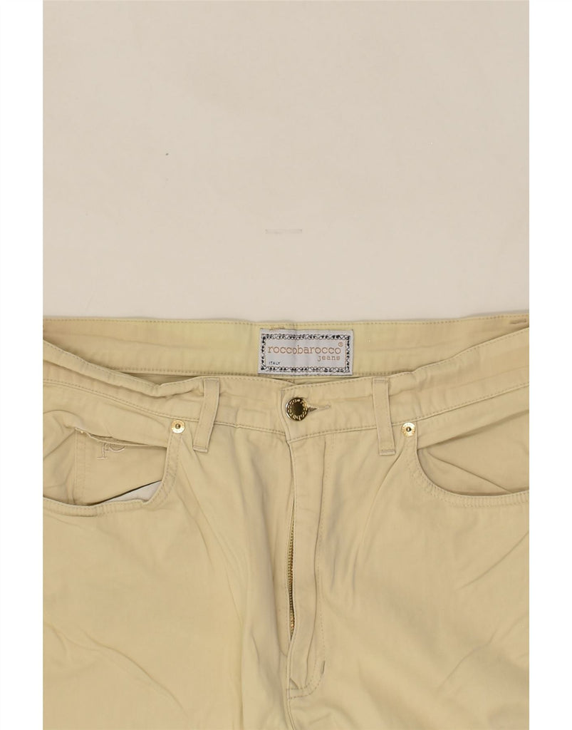 ROCCOBAROCCO Womens Straight Casual Trousers W36 L29 Beige Cotton | Vintage Roccobarocco | Thrift | Second-Hand Roccobarocco | Used Clothing | Messina Hembry 