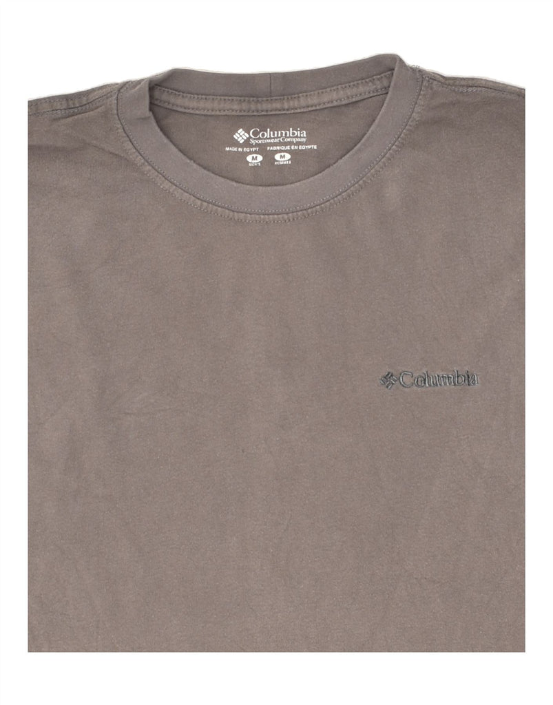 COLUMBIA Mens Graphic Top Long Sleeve Medium Grey Cotton | Vintage Columbia | Thrift | Second-Hand Columbia | Used Clothing | Messina Hembry 