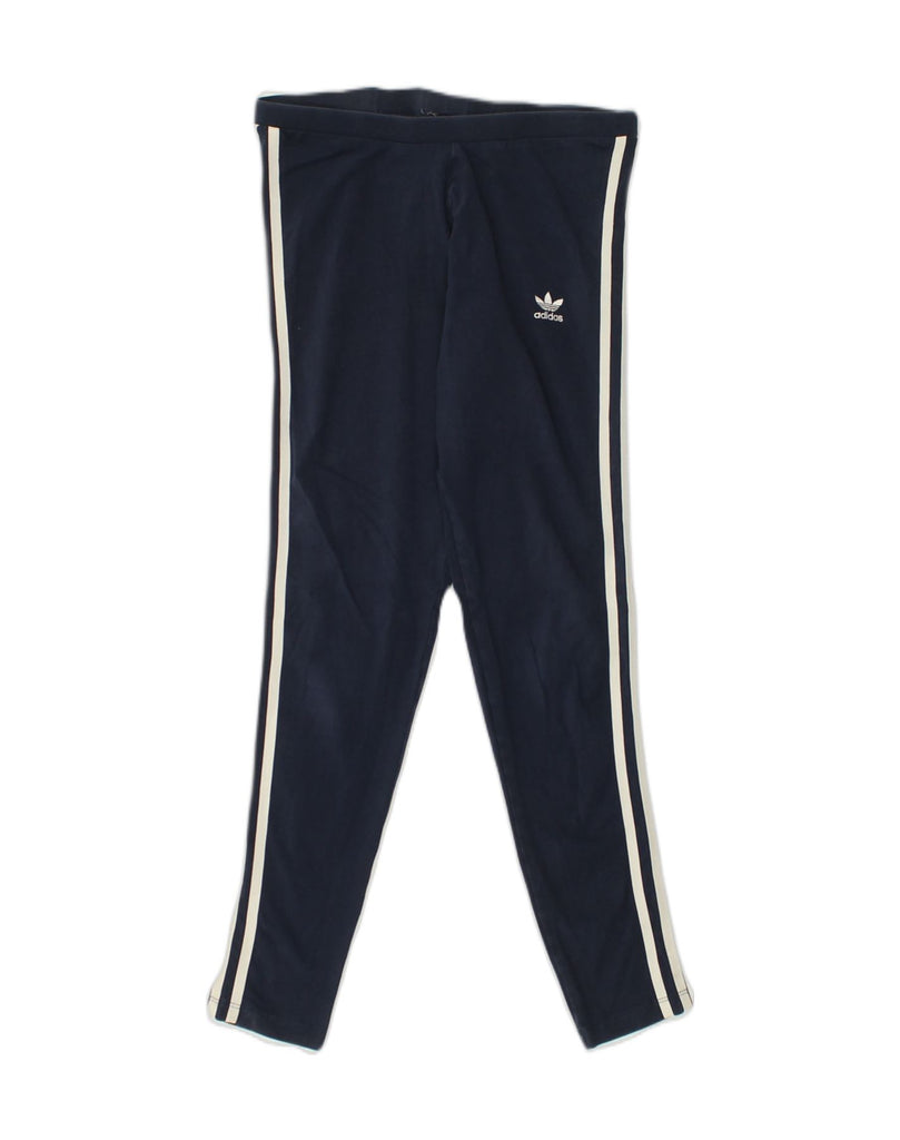 ADIDAS Womens Tracksuit Trousers UK 12 Medium Navy Blue Cotton | Vintage Adidas | Thrift | Second-Hand Adidas | Used Clothing | Messina Hembry 