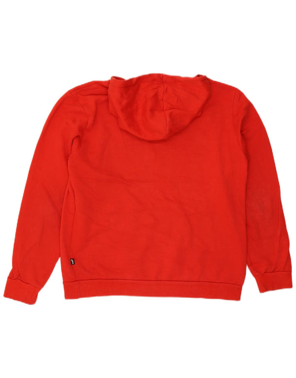 PUMA Mens Graphic Hoodie Jumper Medium Red Cotton